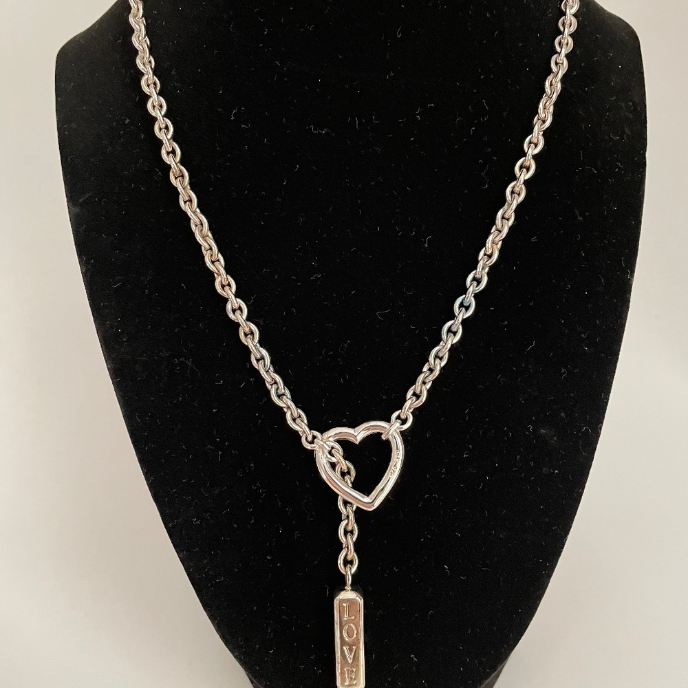 Sterling silver lariat type of necklace